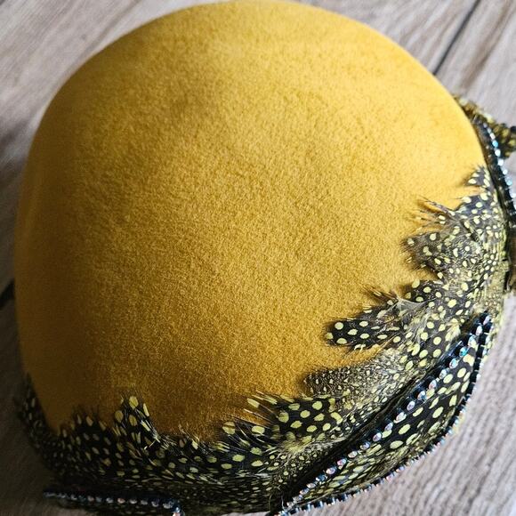 John Paris New York Women Yellow Wool Hat with feathers main image 9